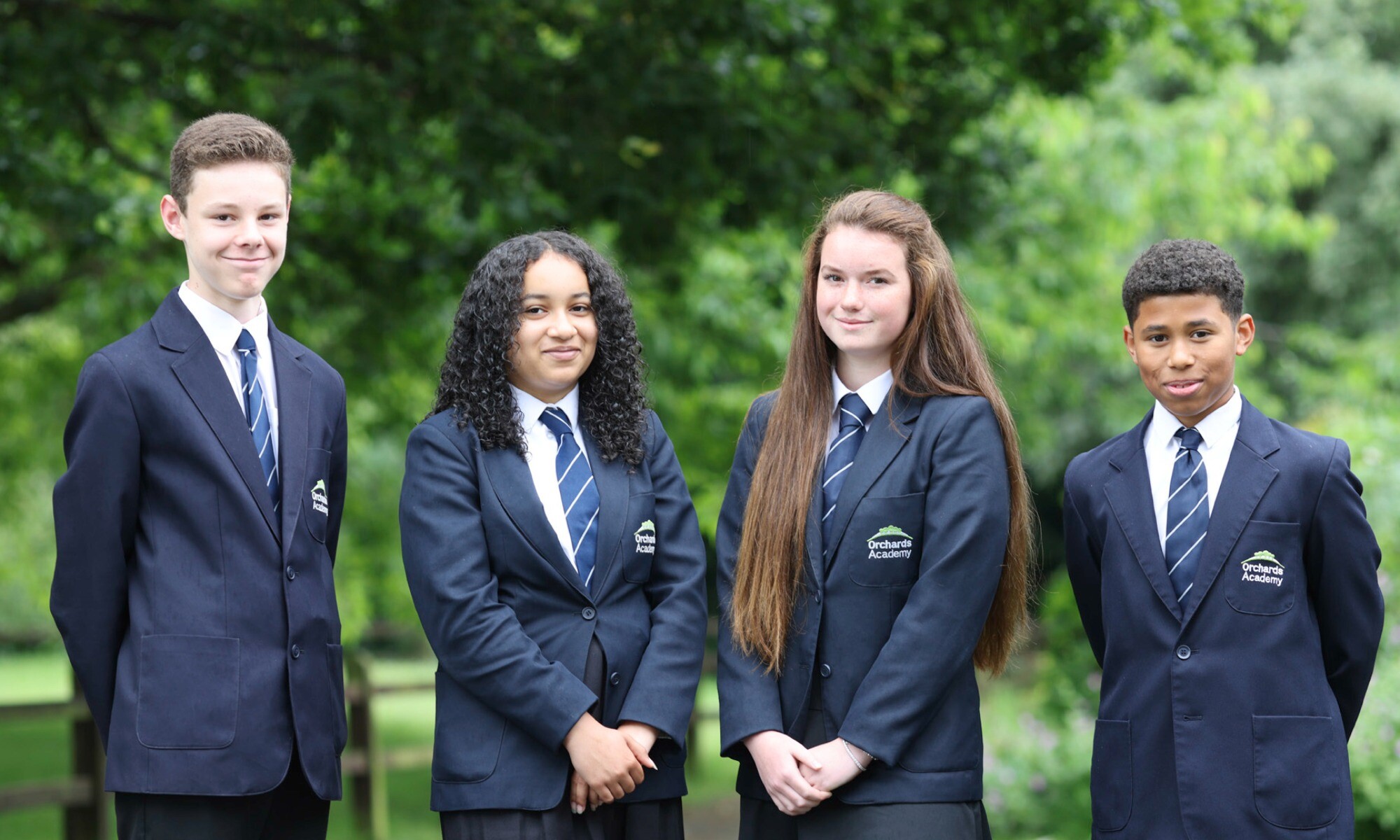 Orchards Academy Students Standing in Uniform